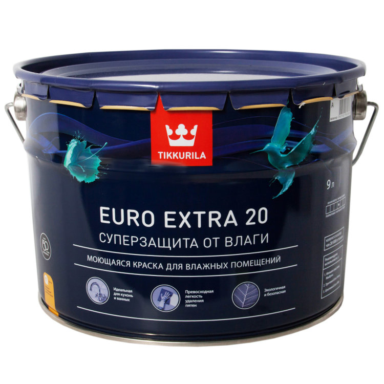 Tikkurila Euro Extra 20 ‒ Моющаяся краска для влажных помещений