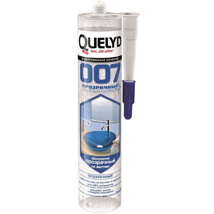 Келид / Quelyd 007 прозрачный клей-герметик (290 мл)