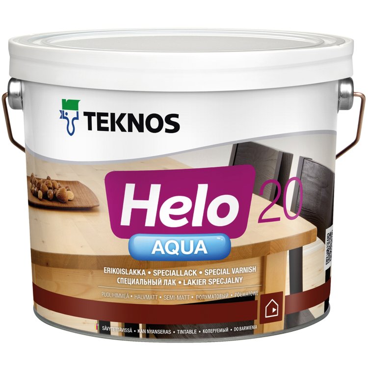 Teknos Helo Aqua 20 / Текнос Хело Аква 20 - Лак полуматовый водоразбавляемый
