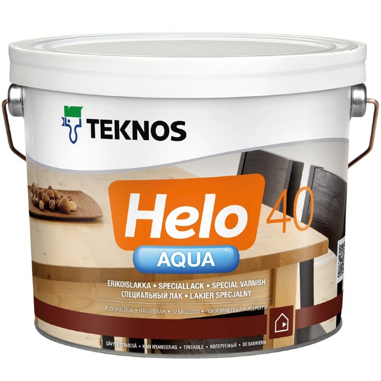 Teknos Helo Aqua 40 / Текнос Хело Аква 40 - Лак полуглянцевый водоразбавляемый
