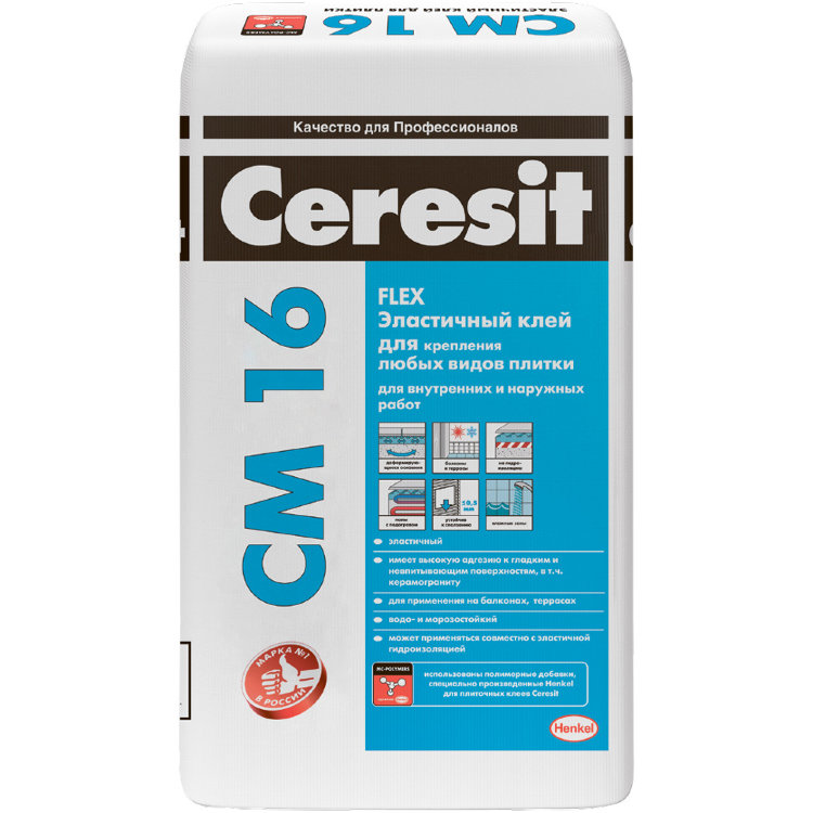 Ceresit CM 16 Flex эластичный клей для плитки