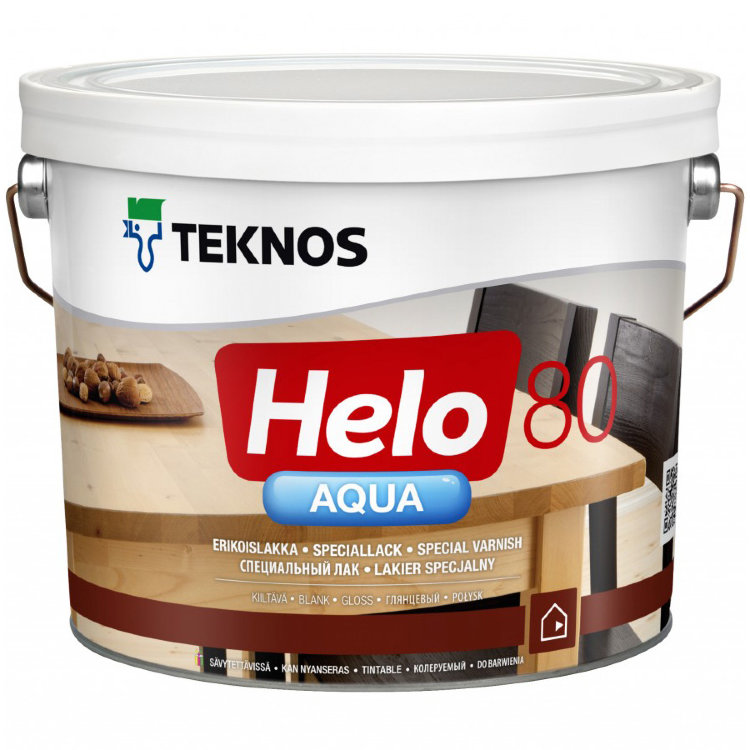 Teknos Helo Aqua 80 / Текнос Хело Аква 80 - Лак глянцевый водоразбавляемый специальный