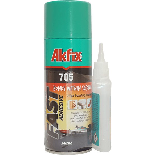 AKFIX 705 экспресс клей с активатором универсальный (100 мл. + 400 мл.)