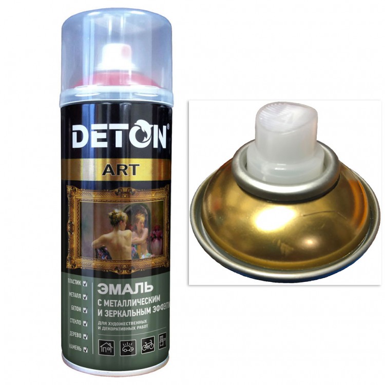 DETON ART — Эмаль с зеркальным и металлическим эффектом, аэрозоль, 520мл.