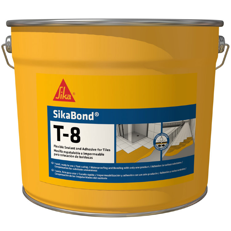 SikaBond T8 — Однокомпонентный высокоэластичный клей для плитки (10 л)