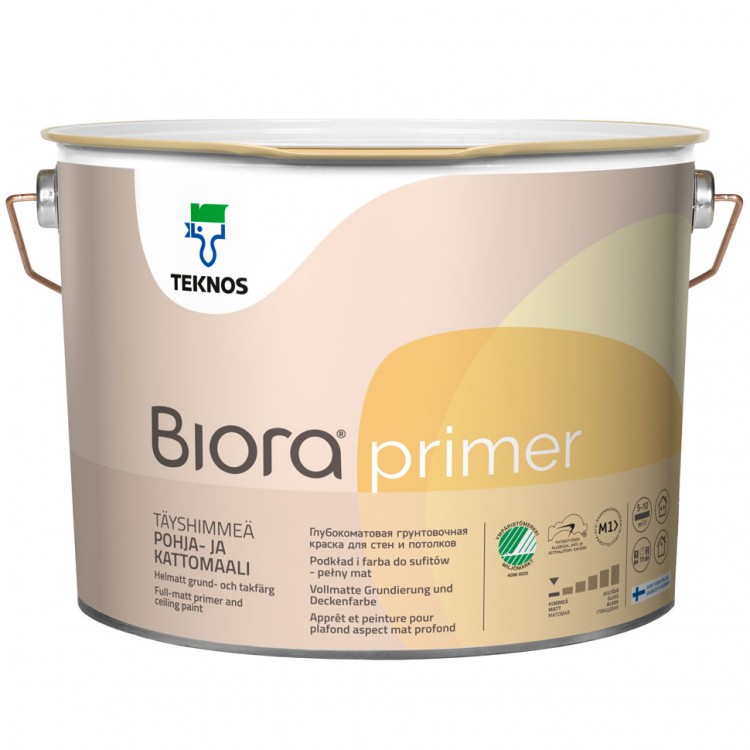 Teknos Biora Primer / Текнос Биора Праймер — Глубокоматовая грунтовочная краска для стен и потолков