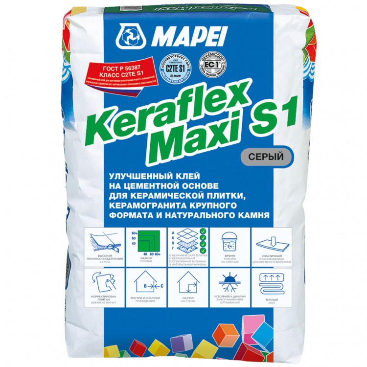 MAPEI Keraflex Maxi S1 — Клей для керамической плитки (25 кг)