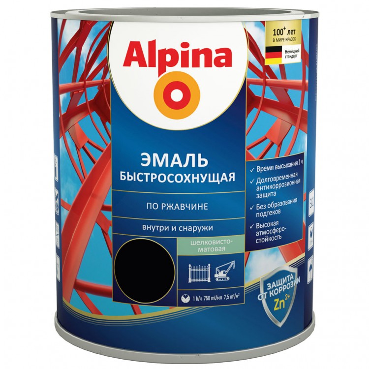 Alpina Эмаль быстросохнущая по ржавчине (0.75 л)
