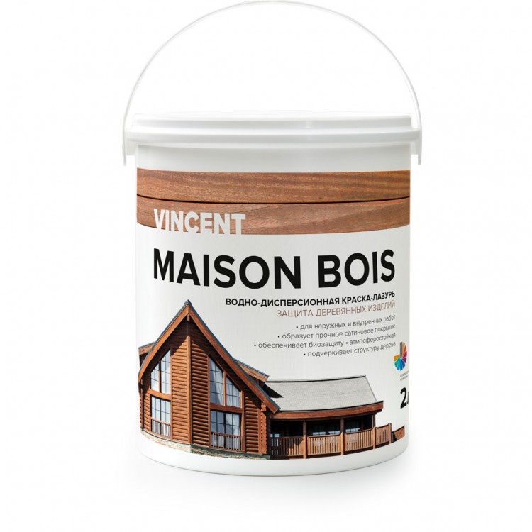 Vincent Maison en Bois — Водно дисперсионная краска лазурь (2 литра)