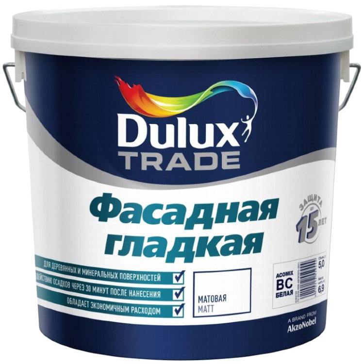 Dulux Фасадная Гладкая - Матовая латексная краска